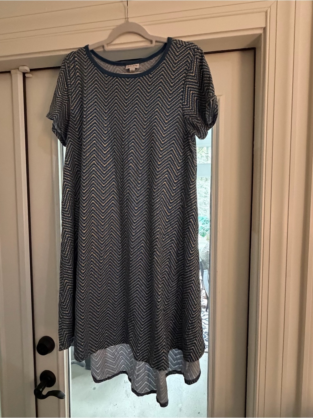 LuLaRoe Blue Chevron High-Low Dress